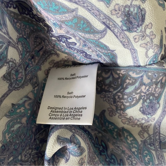 For Love & Lemons Annabelle Mini Skirt purple paisley size small ruched chiffon - Picture 7 of 12